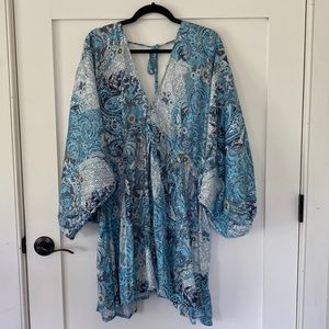 Free people blue satin dress